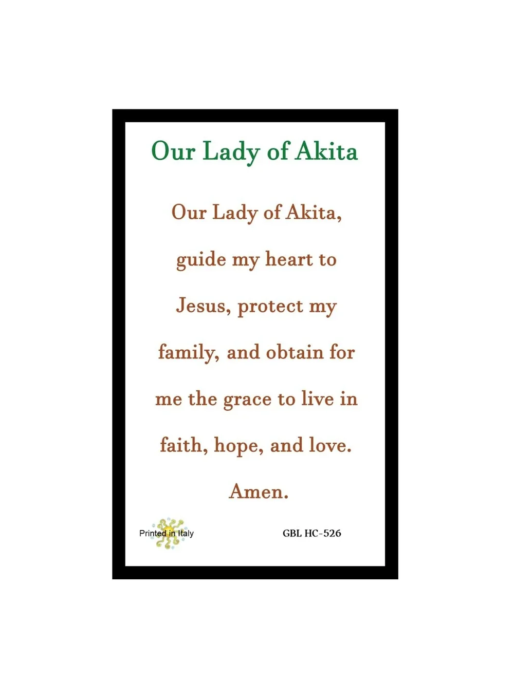 Our Lady of Akita Catholic Candle | Prayer, Peace, and Protection